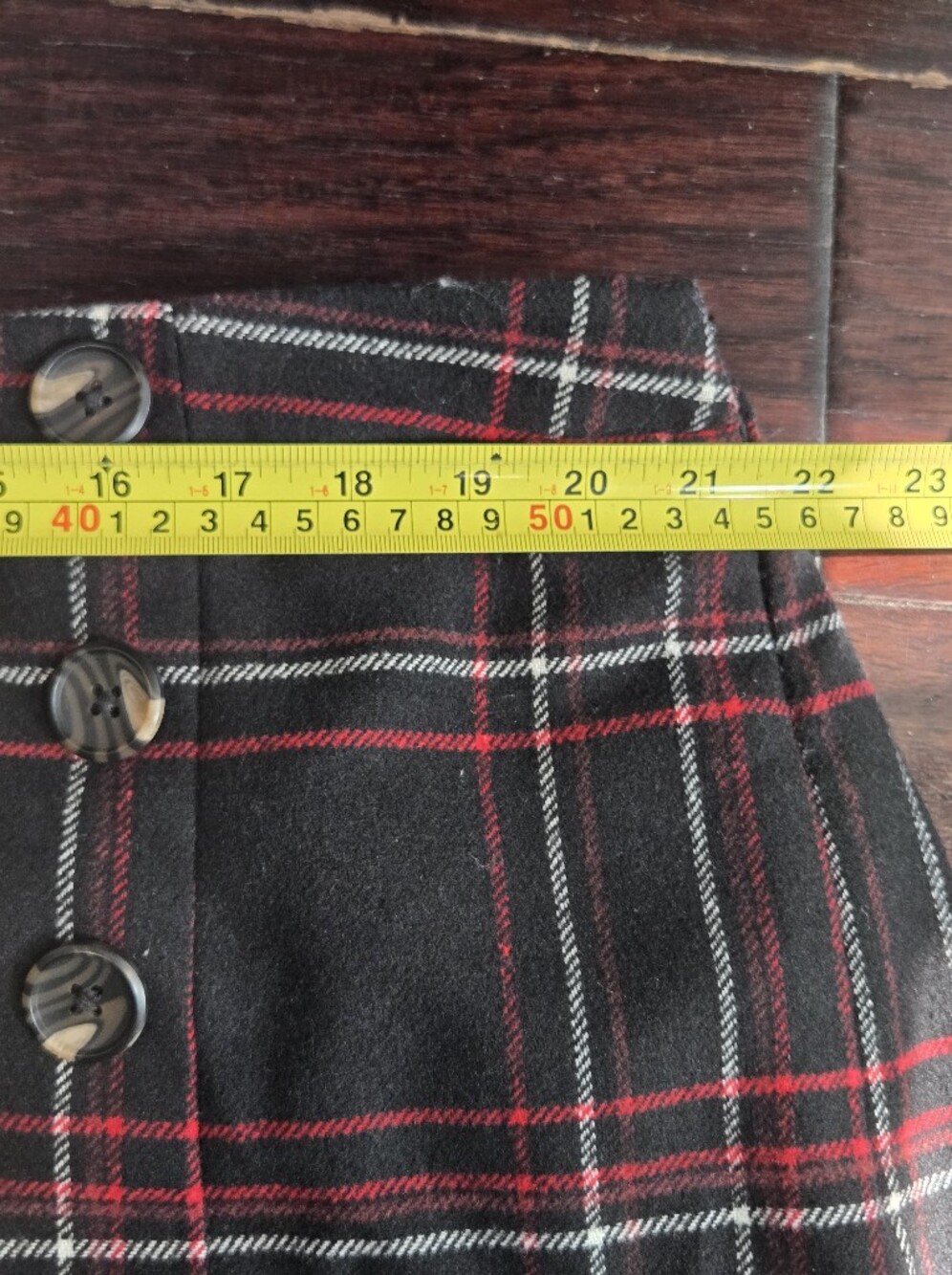 Jessica London 22W Black Red Plaid Wool Blend Wrap Midi Skirt Lined Plus Preppy - Picture 5 of 10